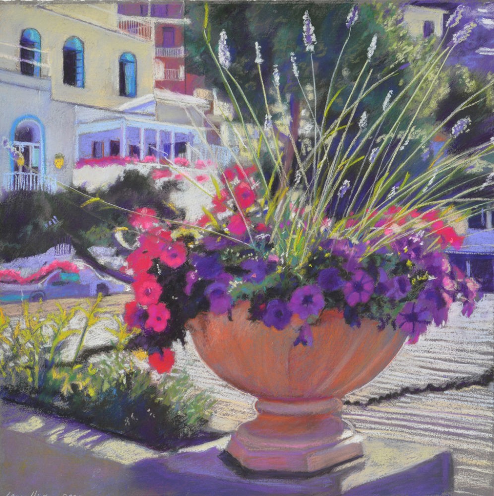 Laura Hickman | Flowers in Positano | 28x28 | $1200