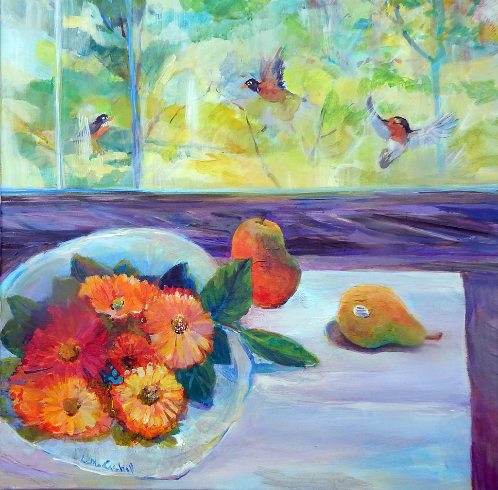 Lesley McCaskill | The Delights of Fall by the Kitchen Window | 26x26 | $870