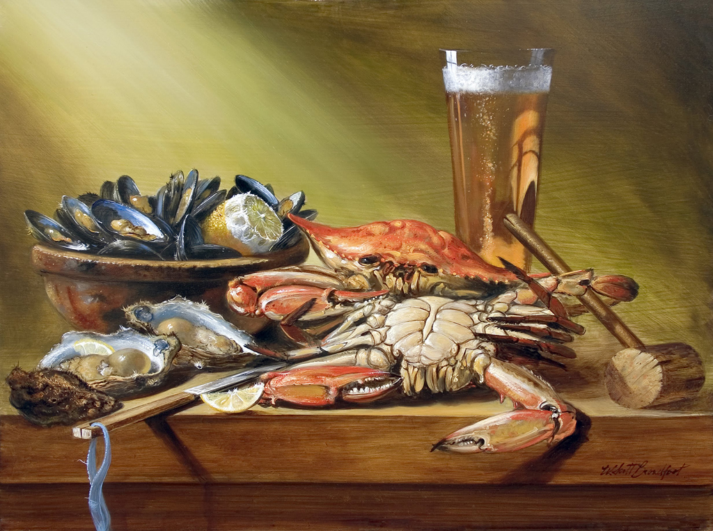 W. Scott Broadfoot Crabs and Beer | 18x24 | Sold