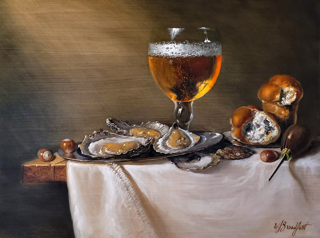W. Scott Broadfoot | Oysters and Beer | 14x18 | Sold