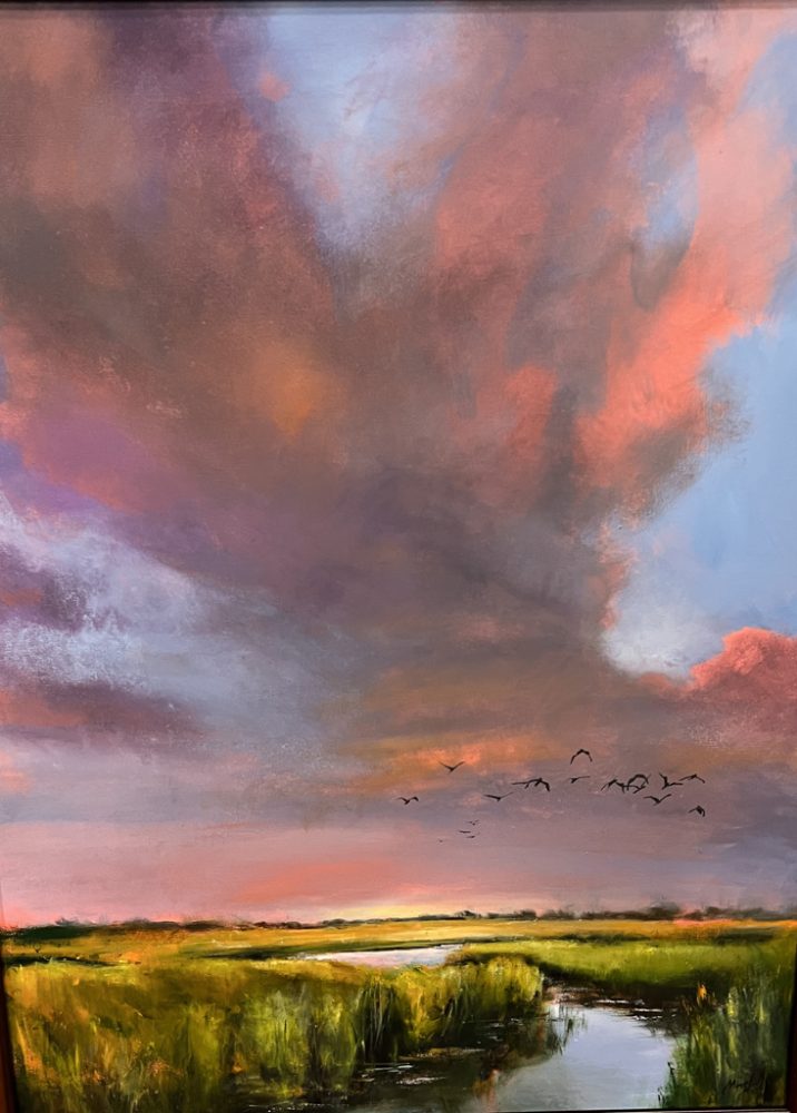 Michelle Marshall | Herd of Herons Heading Home | 42x32 | $1400