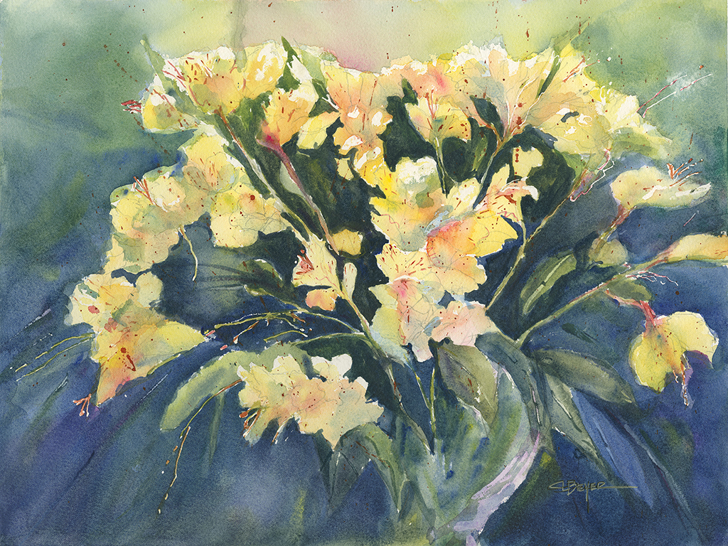 Cindy L. Beyer|Lilies of the Incas|Watercolor|19"x23"|$485
