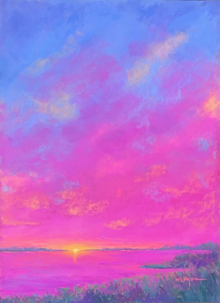 Cindy L. Beyer | Pink Angel Sunset | Pastel | 33x26 | $1500
