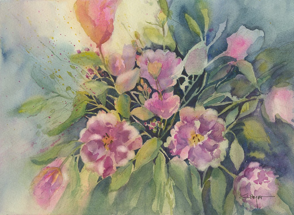 Cindy L. Beyer|Tulips A Plenty|Watercolor