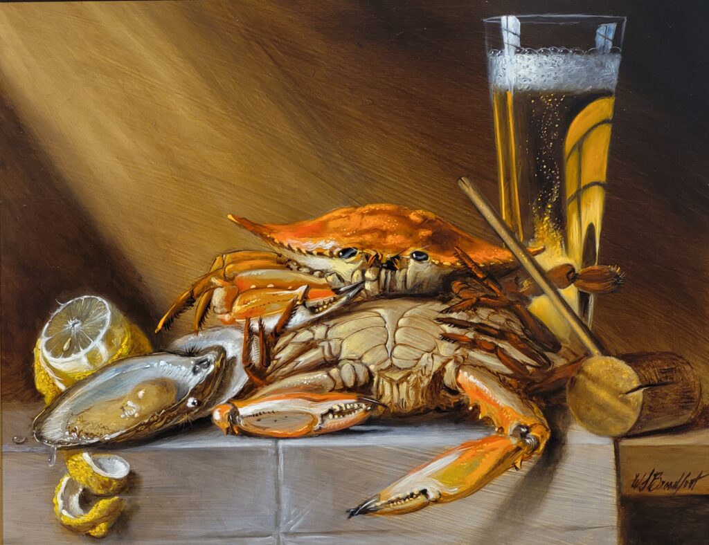 W. Scott Broadfoot | Crabs and Beer | Oil | 14 x 18 | Sold